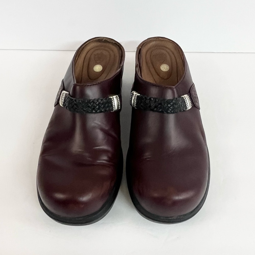 Ariat Dark Brown Burgundy Slip On Mule Clog Leather Shoes Women’s Size 8.5